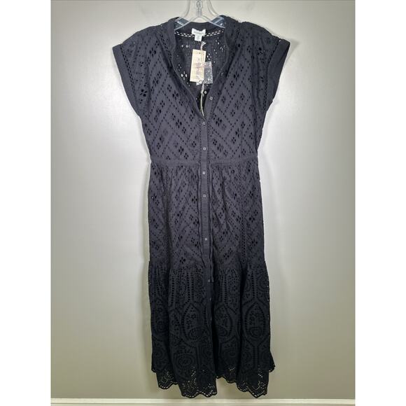 Sundance Astoria Eyelet Midi Dress XS Classic Preppy Cottagecore - Picture 1 of 9